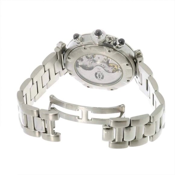 Cartier Pasha 38mm W31030H3 Chronograph Date Automatic Silver Dial 90269467 - Picture 3 of 7